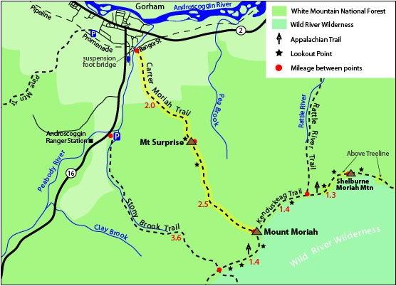 Mount Moriah Hiking With Dogs   Mount Moriah Trail Map 